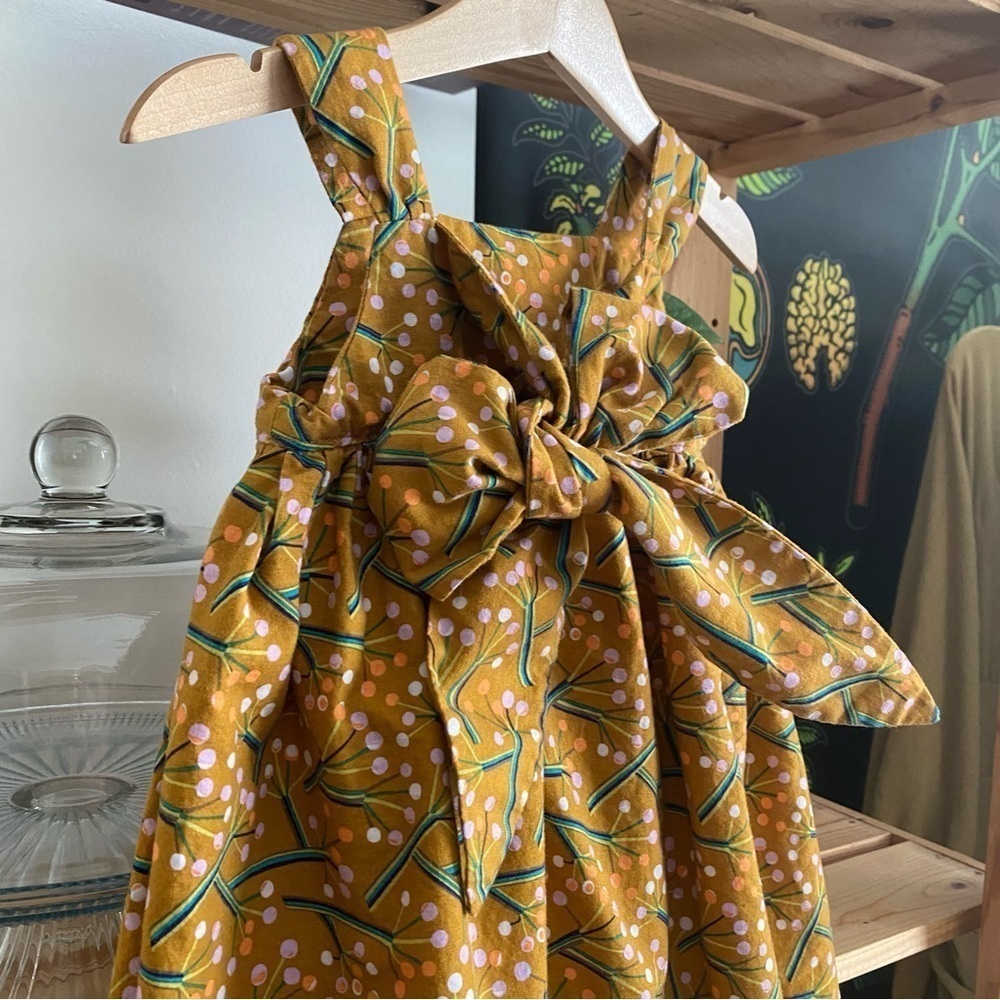 Piccadilly Bespoke Mustard Yellow Pink Floral Print Beckett Dress 2t - Picture 14 of 16